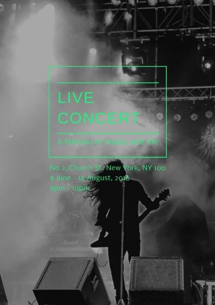 music festival, musical, musician, Live Music Concert Poster Template