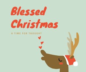 holiday, wishing, greeting, Cute Reindeer Kiss Christmas Facebook Post Template