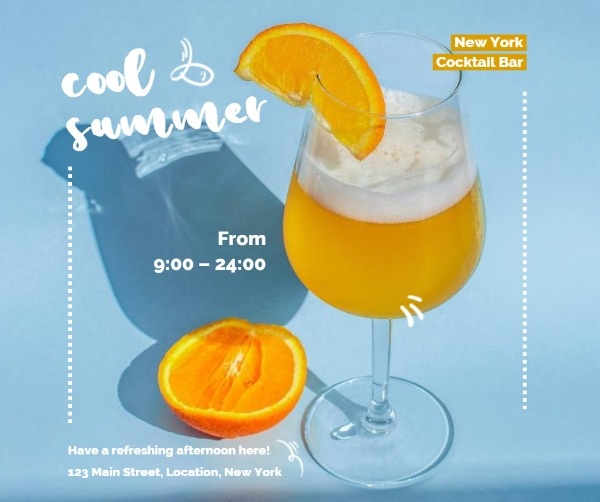 Light Blue Summer Cocktail Sale Facebook Post
