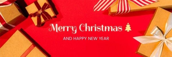 红色圣诞横幅 Twitter封面