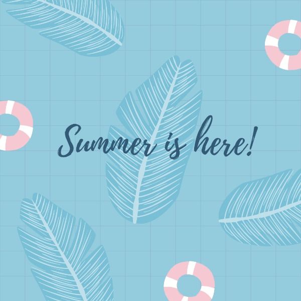 season, summer is here, happy summer, Summer Greeting  Instagram Post Template