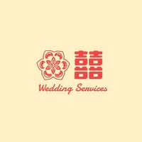 赤い結婚式のサービス ロゴ