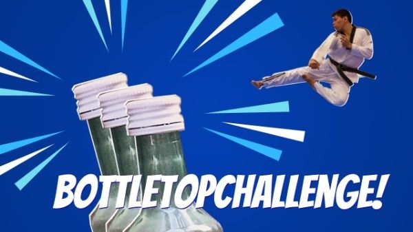 bottle top challenge, funny, gaming, Bottle Cap Challenge Youtube Thumbnail Template