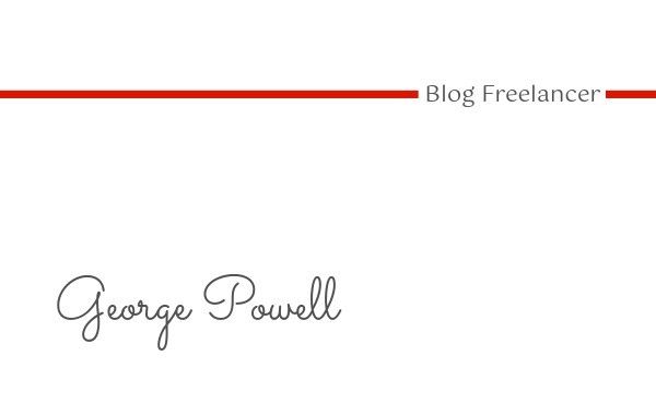 blogger, handwritten, modern, White Minimal Blog Freelancer Business Card Template