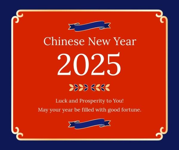 Red Chinese New Year Fortune Facebook Post