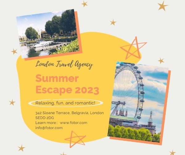 journey, trip, fun, Summer Escape Travel Facebook Post Template