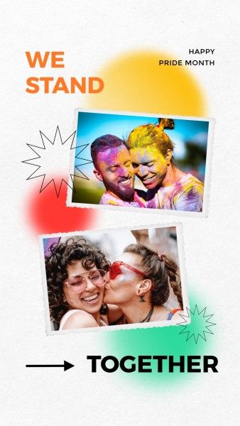 lgbt, lgbtq, lgbtq pride, Colorful Gradient Polaroid Pride Month Love Instagram Story Template