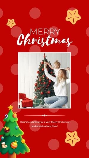 红色圣诞愿望爱情家庭拼贴画 Instagram快拍