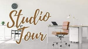 studio tour, office, work, White Social Media Video Cover Youtube Thumbnail Template