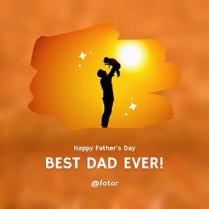 dad, fatherhood, greeting, Orange Texture Clean Happy Father's Day Instagram Post Template