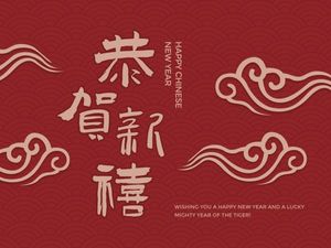 Red Happy Chinese New Year Card
