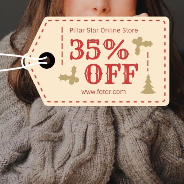 merry christmas, merry, celebration, Winter Sweater Online Sale Instagram Post Template