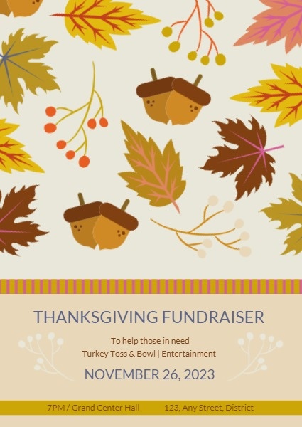 Autumn Thanksgiving Fundraiser Party Invitation