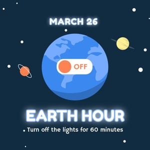 earth our, ecology, environment, Blue Illustrated Planet Earth Day  Instagram Post Template