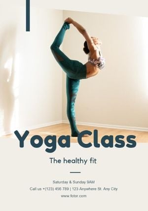 White Yoga Class Promotion Flyer Flyer