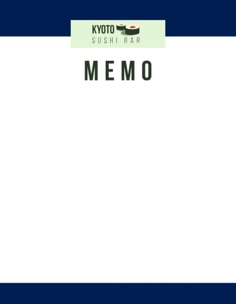 advertisement, business, promotion, White Kyoto Sushi Bar Memo Template