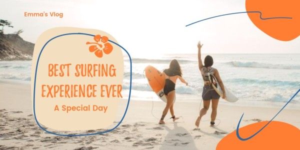 travel, trip, vacation, Orange Surfing Experience Twitter Post Template
