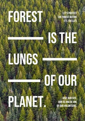 protection, environment, love, Simple Forest Care Poster Template