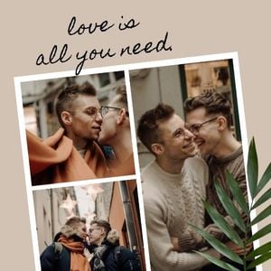 couple, love, lgbt, Brown Pride Month Collage Instagram Post Template