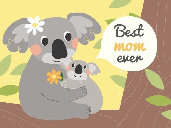 mothers day, greeting, celebration, Cartoon Cute Animal Mother's Day Card Template