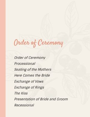 婚礼彩排仪式 流程单