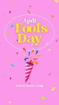 celebration, festival, happy, Pink Simple Illustration April Fools' Day Greeting Instagram Story Template
