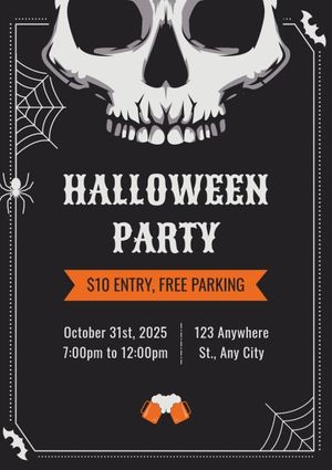 holiday, celebration, zombie, Happy Halloween Costume Party Poster Template