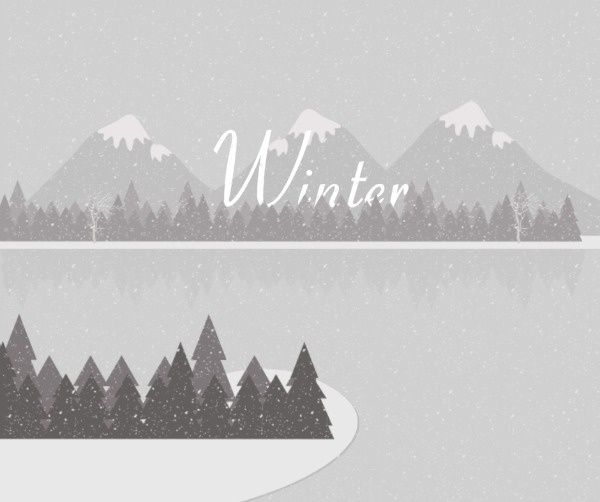 season, snow, four seasons, Winter Landscape Is Coming  Facebook Post Template