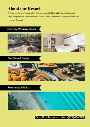 sale, marketing, business, Yellow Ocean Travel Resort Flyer Template