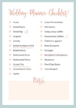 life, work, to do list, Pink Wedding Checklist Planner Template