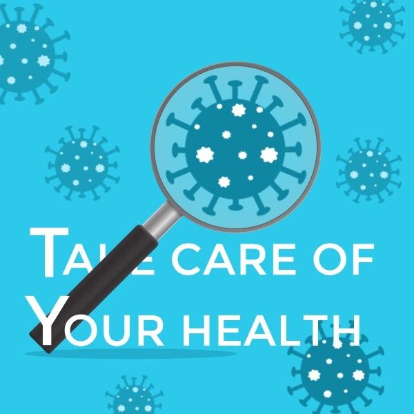 medical, hospital, clinic, Blue Coronavirus Disease Instagram Post Template