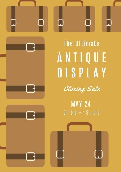 closing sale, sale, discount, Antique Display Flyer Template