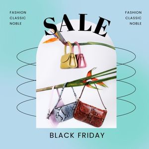 social media, business, fashion, Blue Woman Bag Black Friday Sale Instagram Post Template