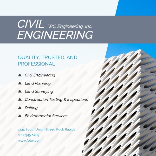 Civil Engineering Service Instagram Post