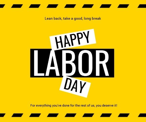 day off, holiday, festival, Cute Happy Labor Day Facebook Post Template