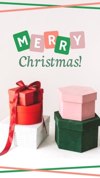 ピンクギフトボックスクリスマスインスタグラムストーリー Instagram Story