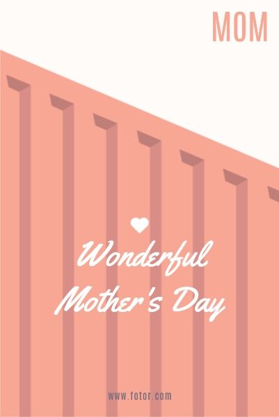greeting, celebration, simple, Red Mother's Day Pinterest Post Template