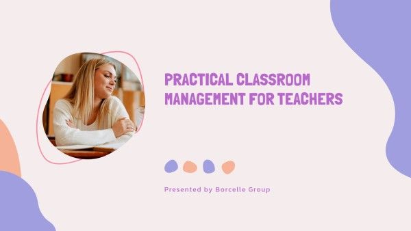 Pastel Pink And Purple Illustration Classroom Management For Teachers AI Slides Template