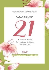 anniversary, dinner, gathering, 24th Birthday Party Invitation Template