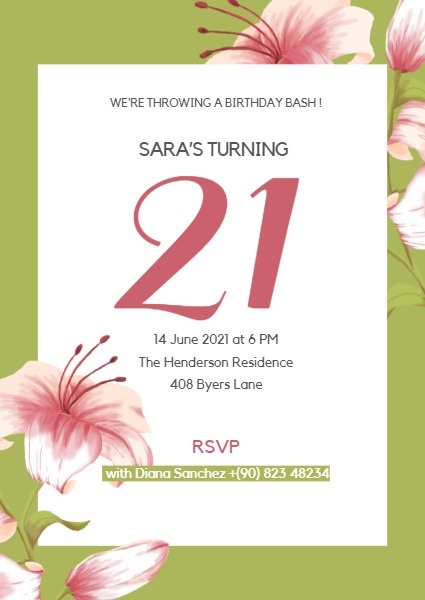 24th Birthday Party Invitation