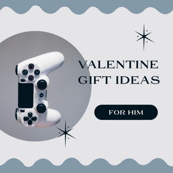 valentine gift, valentine day, valentines day, Gray Photo Gamepad Gift Ideas For Him Instagram Post Template