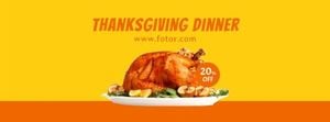 dinner, celebration, holiday, Yellow Thanksgiving Food Sale Facebook Cover Template