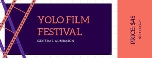 film festival, movie, simple, Purple Film Ticket Template