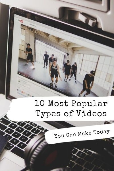 video making, youtube, entertainment, Most Popular Types Of Videos Pinterest Post Template