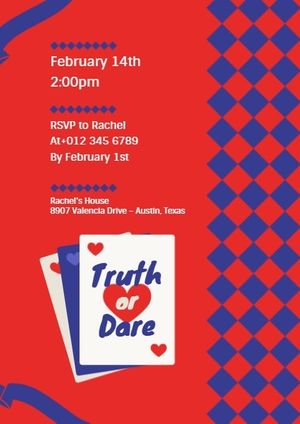 game, gaming, party, Truth Or Dare Invitation Template