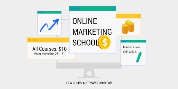 Online Marketing School Discount Twitter Post