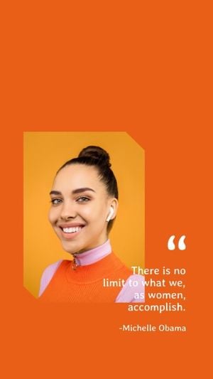international womens day, woman, women, Orange Background Of Smile Quote Instagram Story Template