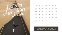 Yellow Desert Road Photo Monthly Calendar Calendar