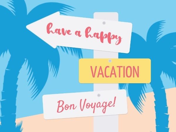 happy, vacation, journey, Bon Voyage Card Template