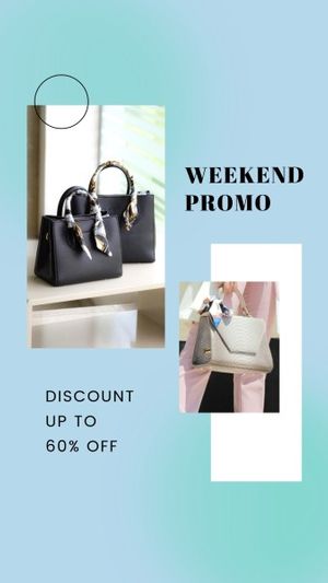 social media, instagram post, business, Blue Woman Bag Weekend Sale Instagram Story Template